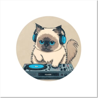 CUte DJ Ragdoll Cat Posters and Art